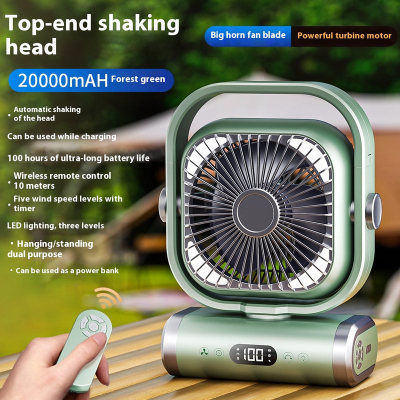 Color: Forest Green, Specifications: 20000mah - Camping Fan Portable And Versatile Outdoor Rechargeable Air Circulator