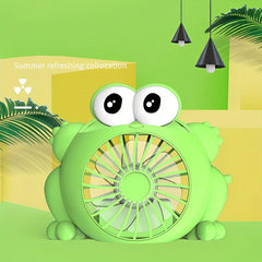 Decorative Mini Cartoon Frog Fan Battery Operated and USB Rechargeable