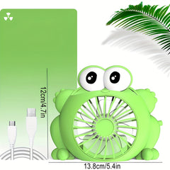 Decorative Mini Cartoon Frog Fan Battery Operated and USB Rechargeable