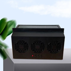 Solar Powered Car Exhaust Fan 3 Cooler 5000Rpm Solar Energy Cooling Vent Exhaust Fans Portable Air Vent Radiator black