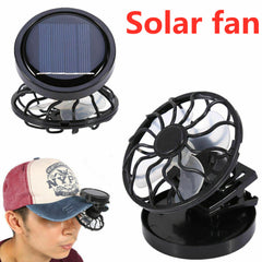 Clip-on Hat Mini Clip Solar Sun Energy Power Panel Cell Cooling Fan Cooler  Square base