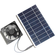 10w Solar Powered Fan Kit Portable Waterproof Outdoor Solar Panel Ventilation Exhaust Fan Black