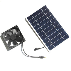 10w Solar Powered Fan Kit Portable Waterproof Outdoor Solar Panel Ventilation Exhaust Fan Black