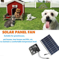 10w Solar Powered Fan Kit Portable Waterproof Outdoor Solar Panel Ventilation Exhaust Fan Black