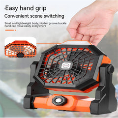 Portable Air Cooling Fan 270 Degree Adjustable Rechargeable Electric Fan Household Electrical Appliances Black Orange