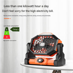 Portable Air Cooling Fan 270 Degree Adjustable Rechargeable Electric Fan Household Electrical Appliances Black Orange