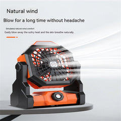 Portable Air Cooling Fan 270 Degree Adjustable Rechargeable Electric Fan Household Electrical Appliances Black Orange