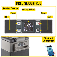 VEVOR 58 Quart 12/24V DC and 110-240V AC Dual Zone Portable Freezer Fridge Cooler